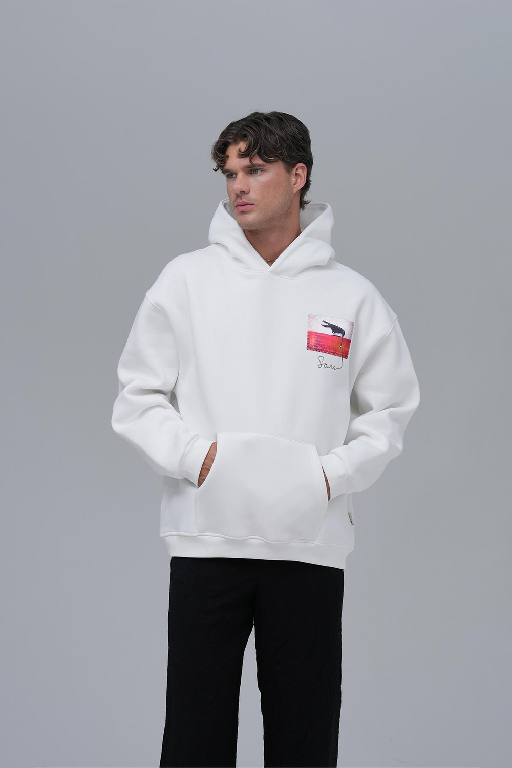 Crow of Transformation Oversize Sweatshirt Erkek Ekru