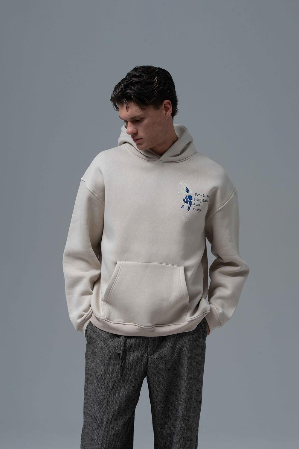 Design Story Fading Echoes Oversized Sweatshirt Stone