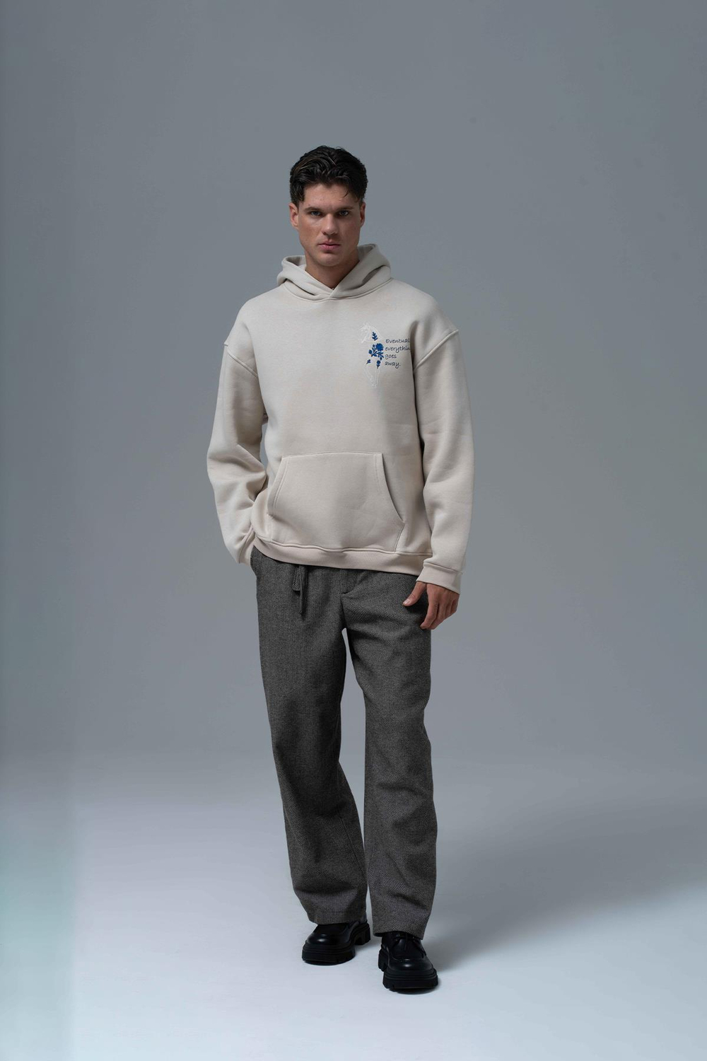 Design Story Fading Echoes Oversized Sweatshirt Stone