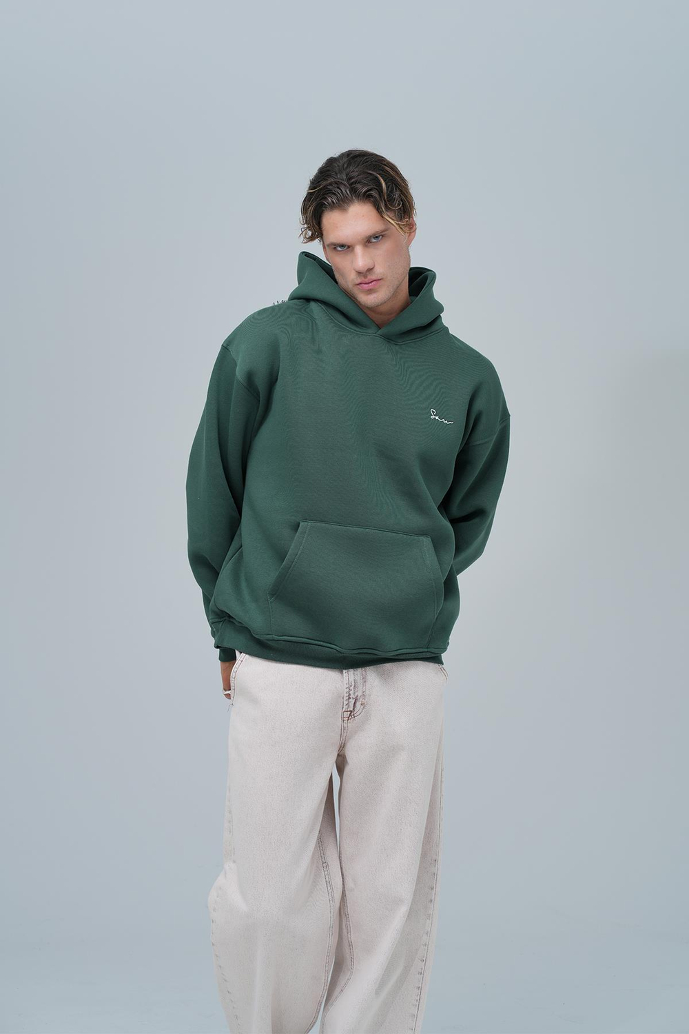 Echoes Of Roots Oversized Sweatshirt Green
