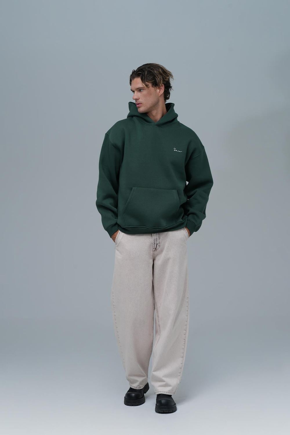 Echoes Of Roots Oversized Sweatshirt Green