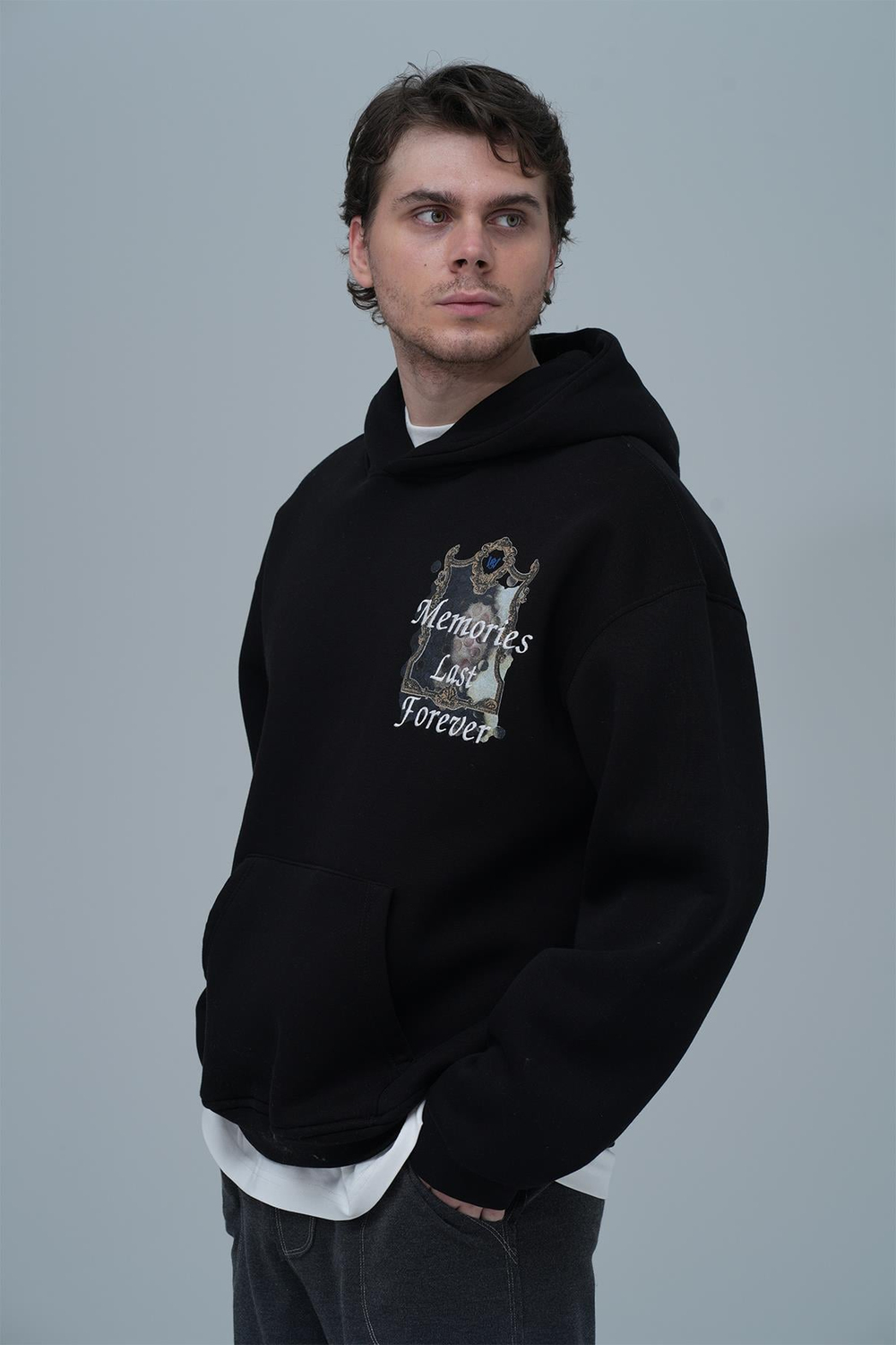 Eternal Frame Oversize Sweatshirt Erkek Siyah