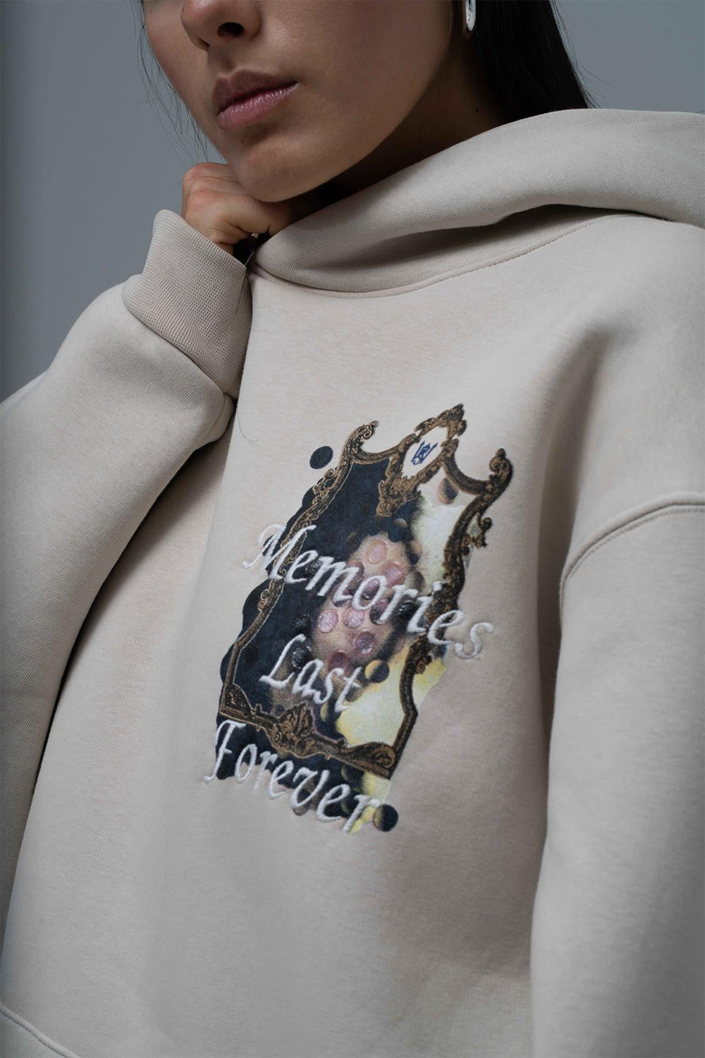 Eternal Frame Oversize Sweatshirt Kadın Stone