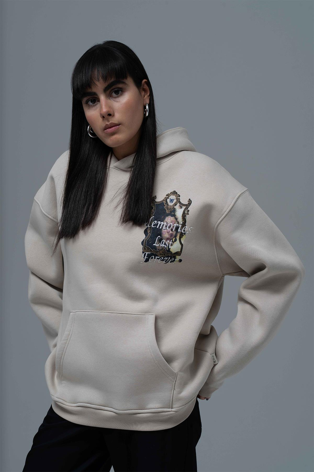 Eternal Frame Oversize Sweatshirt Kadın Stone