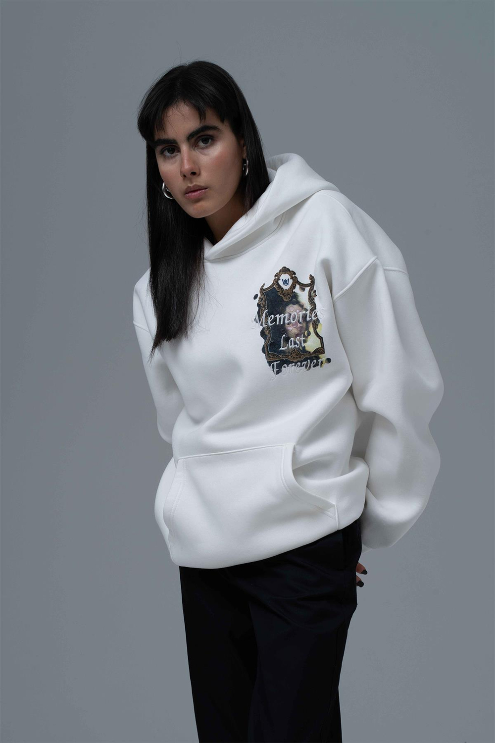 Eternal Frame Oversize Sweatshirt Kadın Ekru