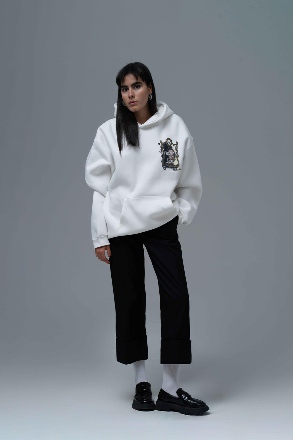Eternal Frame Oversize Sweatshirt Kadın Ekru