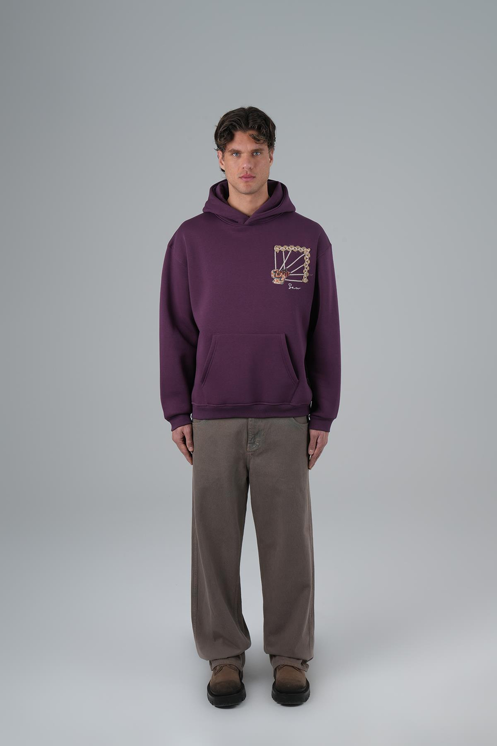 Heritage Threads Oversized Sweatshirt Purple