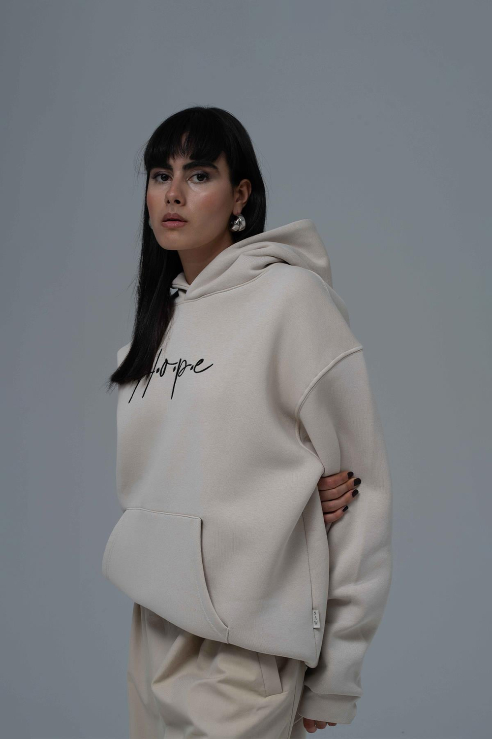 Hope Oversize Sweatshirt Kadın Stone