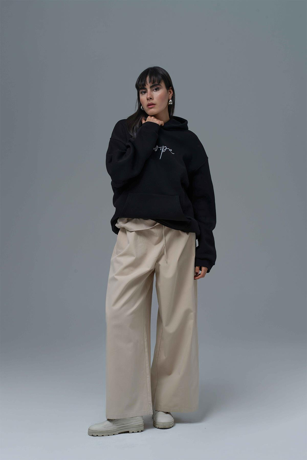 Hope Oversize Sweatshirt Kadın Siyah