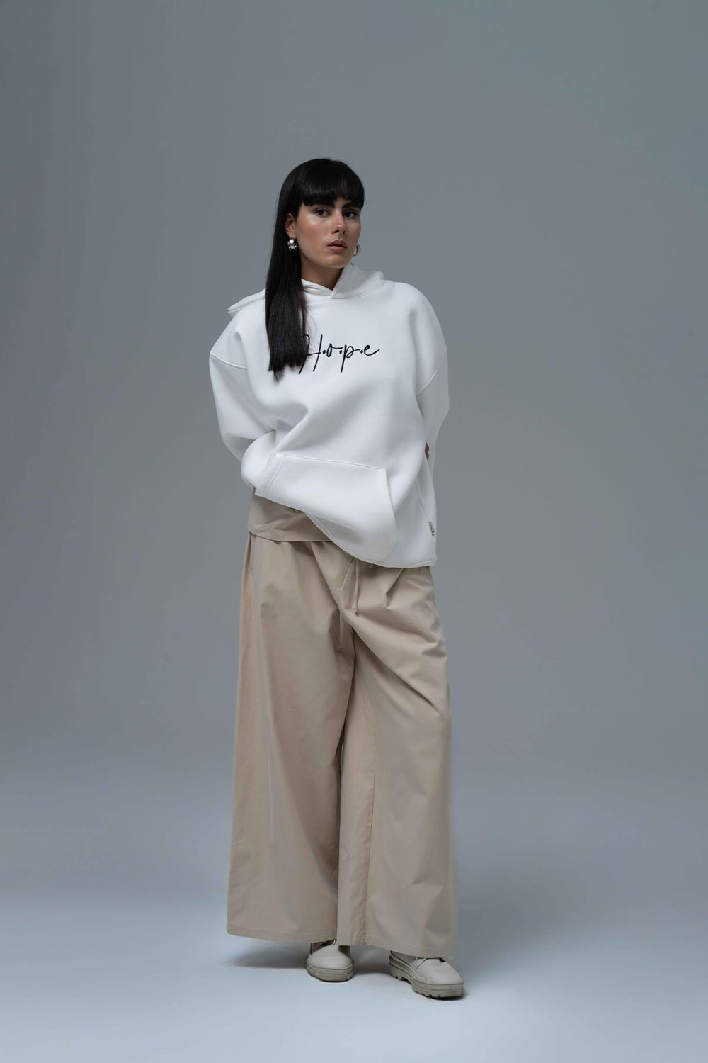 Hope Oversize Sweatshirt Kadın Ekru