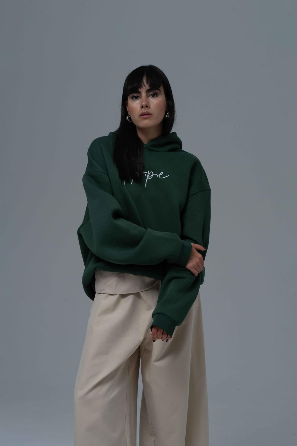 Hope Oversize Sweatshirt Kadın Yeşil