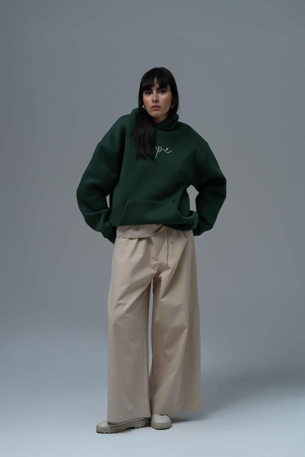 Hope Oversize Sweatshirt Kadın Yeşil