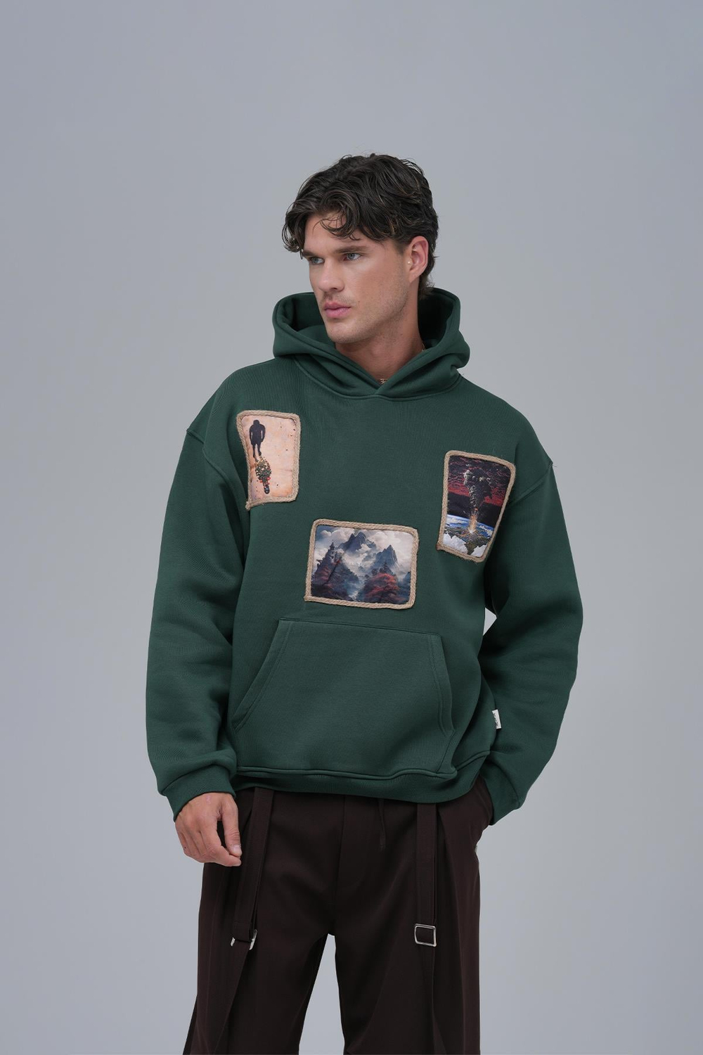 Layers Of Awakening Oversized Sweatshirt Green