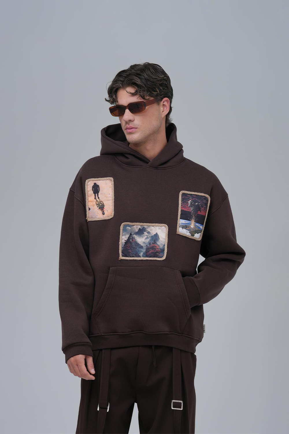 Layers Of Awakening Oversized Sweatshirt Brown