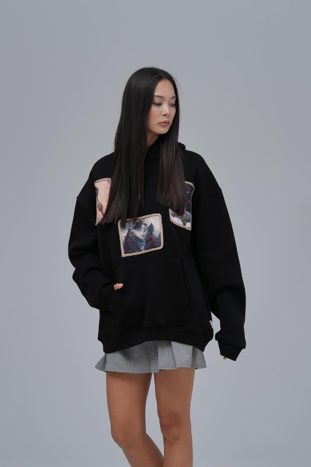 Layers Of Awakening Oversized Sweatshirt Black