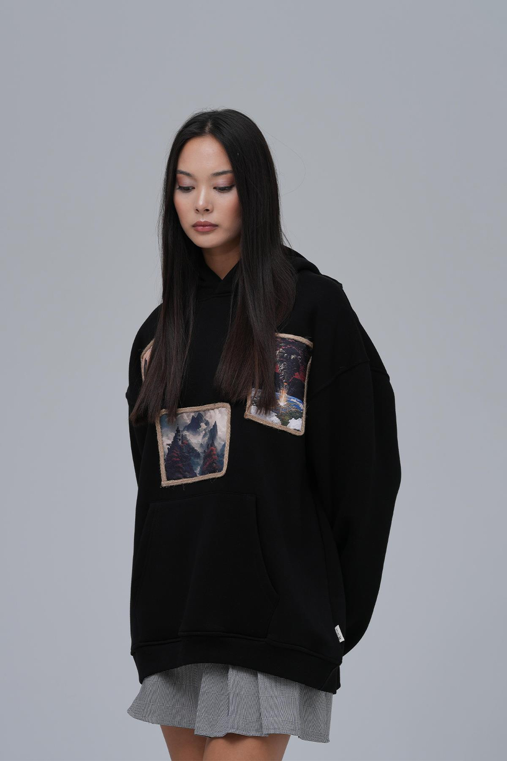 Layers Of Awakening Oversized Sweatshirt Black
