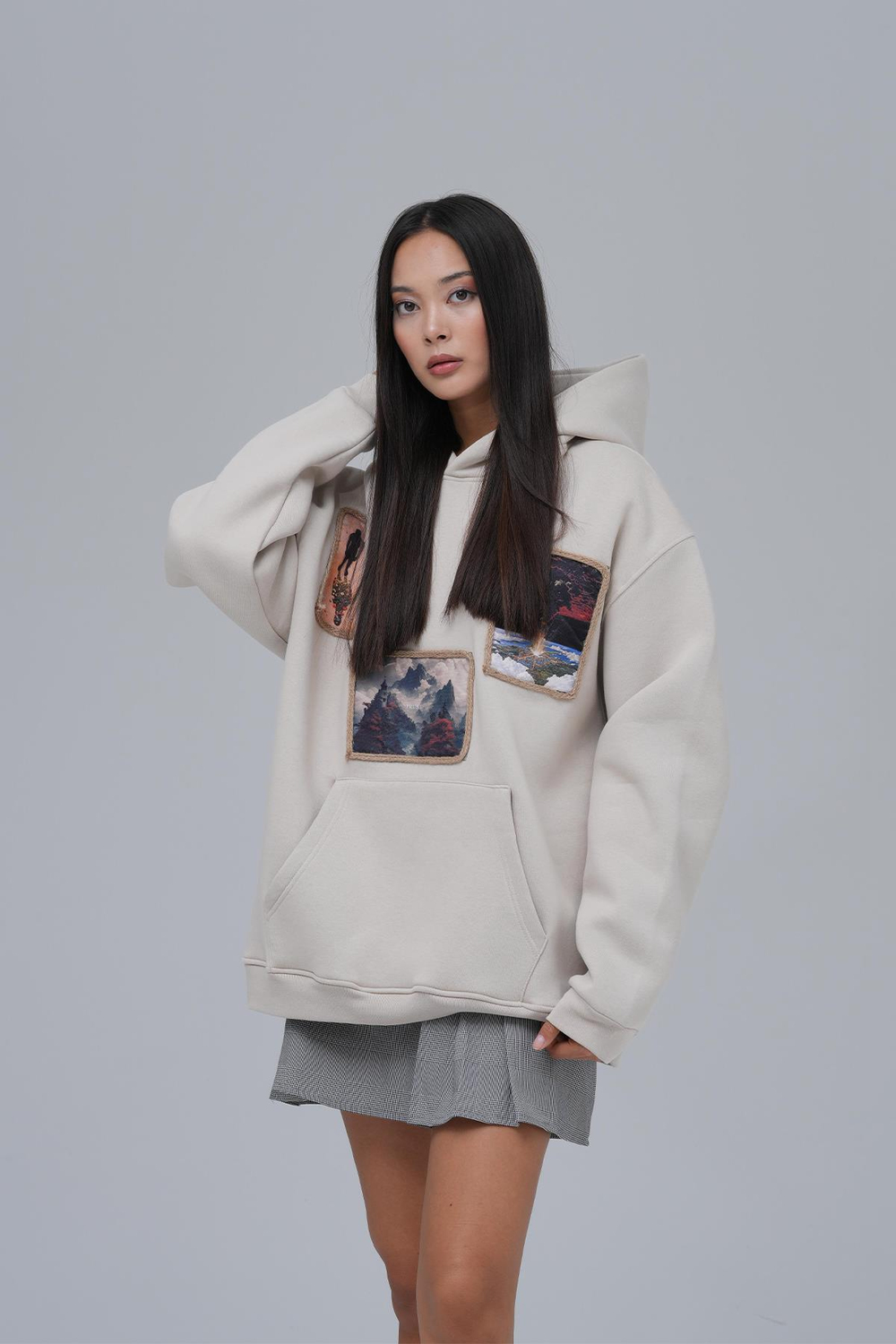 Layers Of Awakening Oversized Sweatshirt Stone