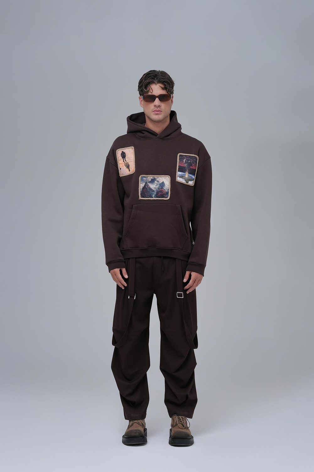 Layers Of Awakening Oversized Sweatshirt Brown