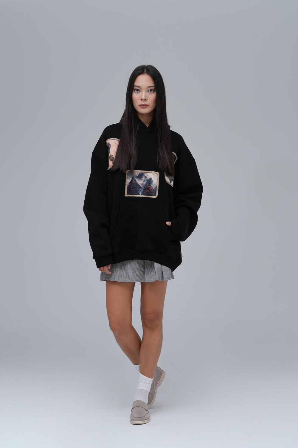 Layers Of Awakening Oversized Sweatshirt Black