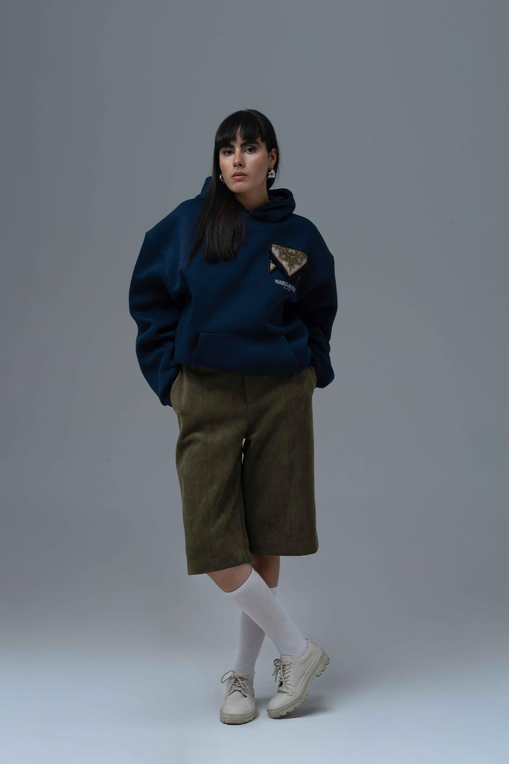 Memories Never Die Oversize Sweatshirt Kadın İndigo