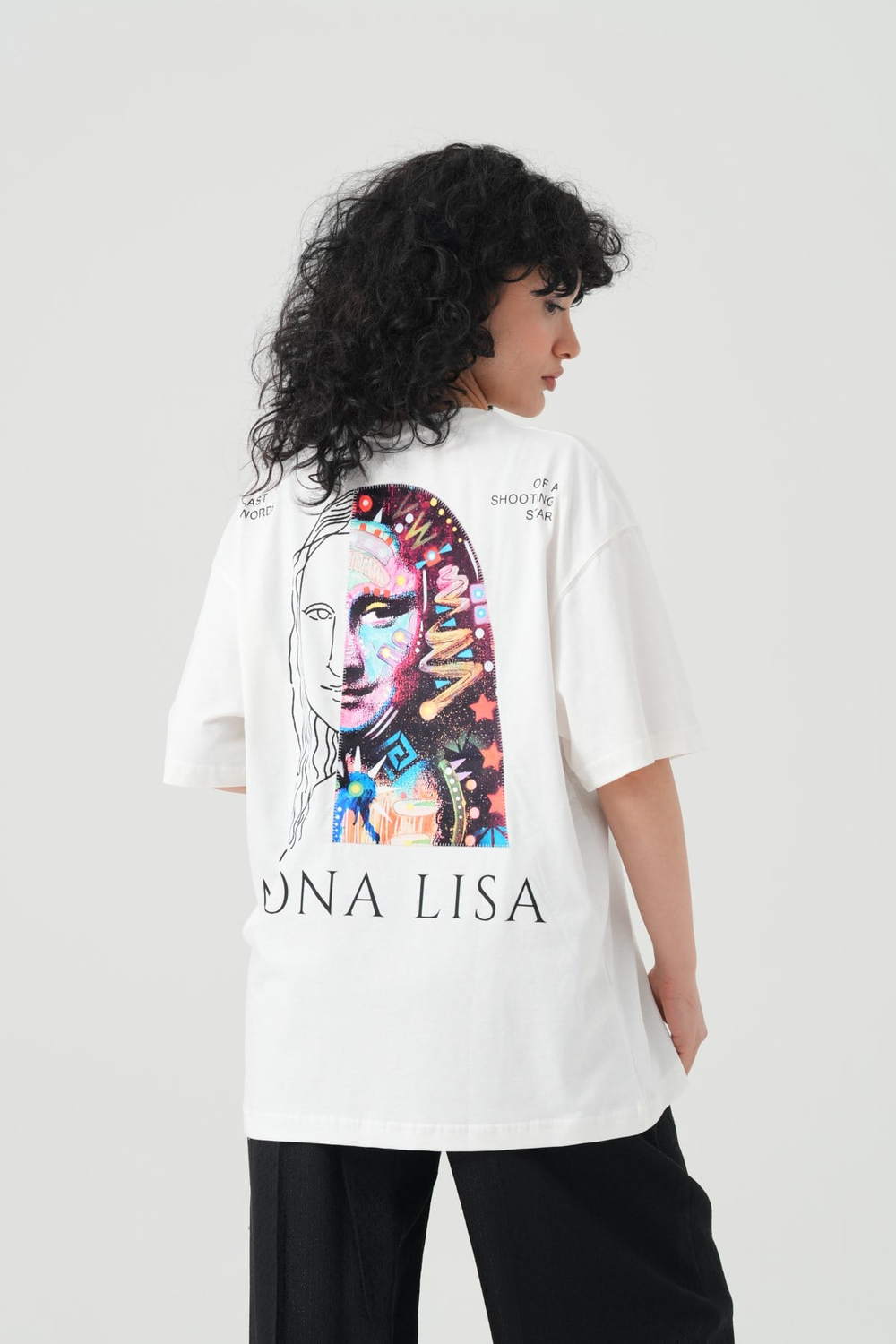 Mona Vision Oversize Kadın Tişört Ekru