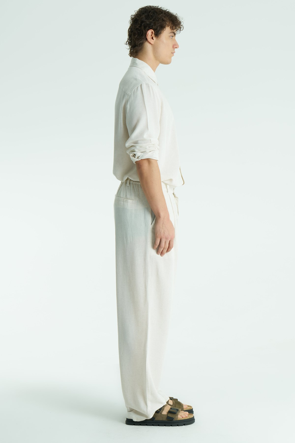 Mono Relaxed Fit Erkek Pantolon Ekru