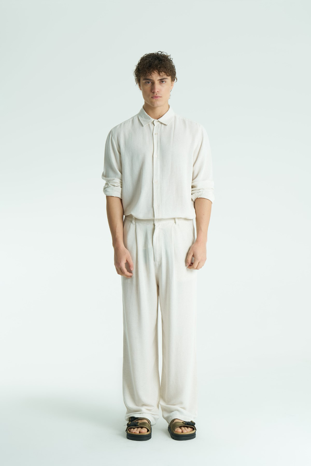 Mono Relaxed Fit Erkek Pantolon Ekru