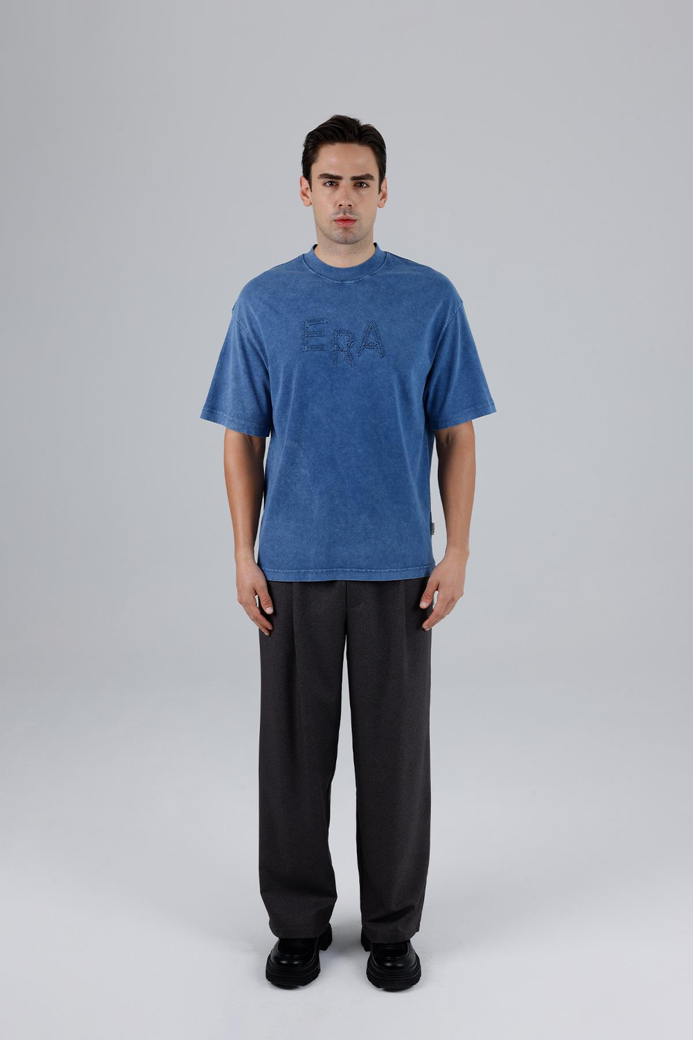 New Era Oversize Tişört Erkek Mavi