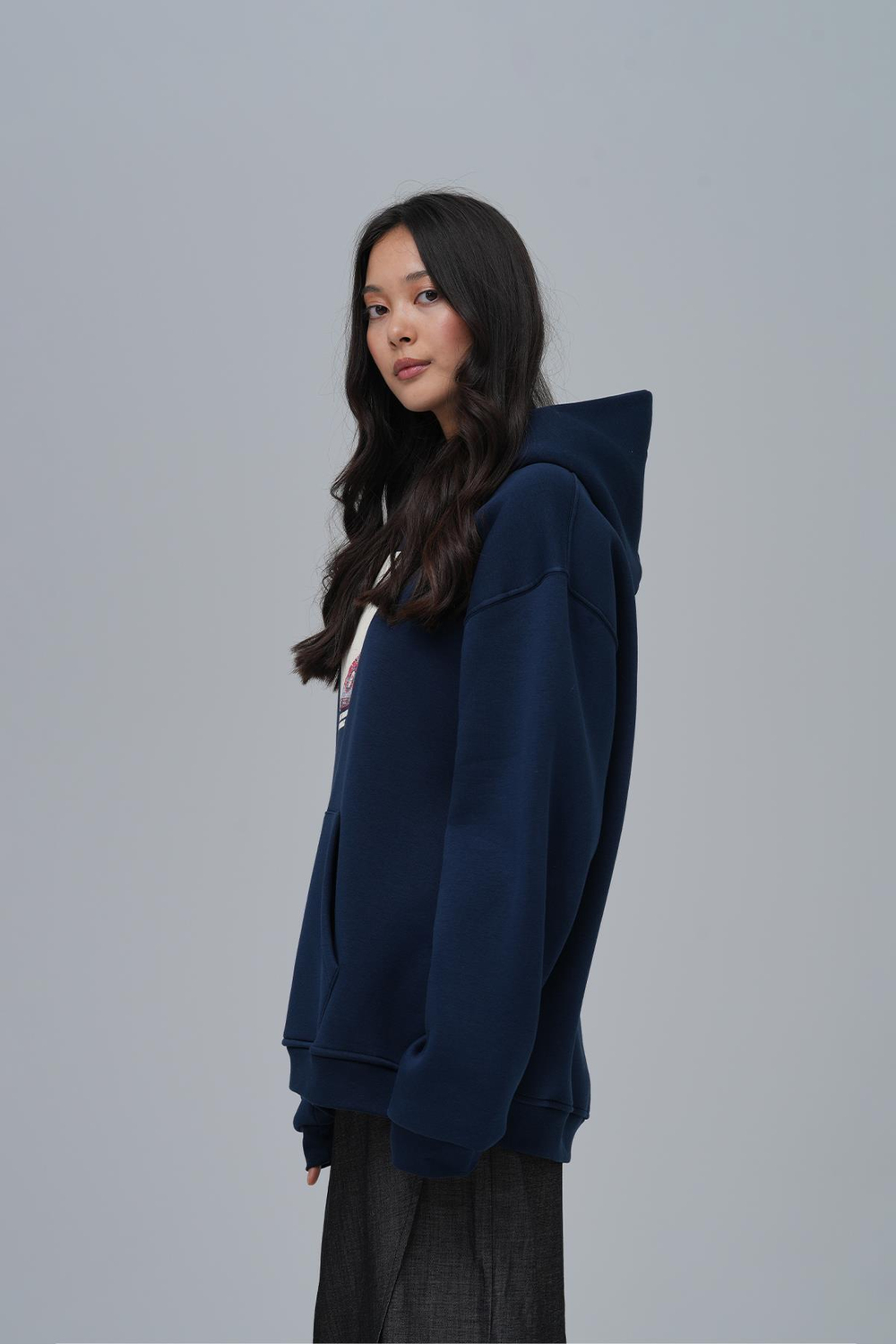 Not All Wounds Are Visible Oversize Sweatshirt Kadın İndigo