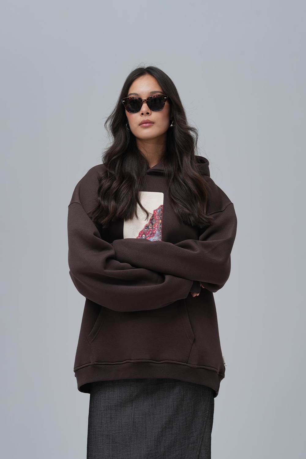 Not All Wounds Are Visible Oversize Sweatshirt Kadın Kahverengi