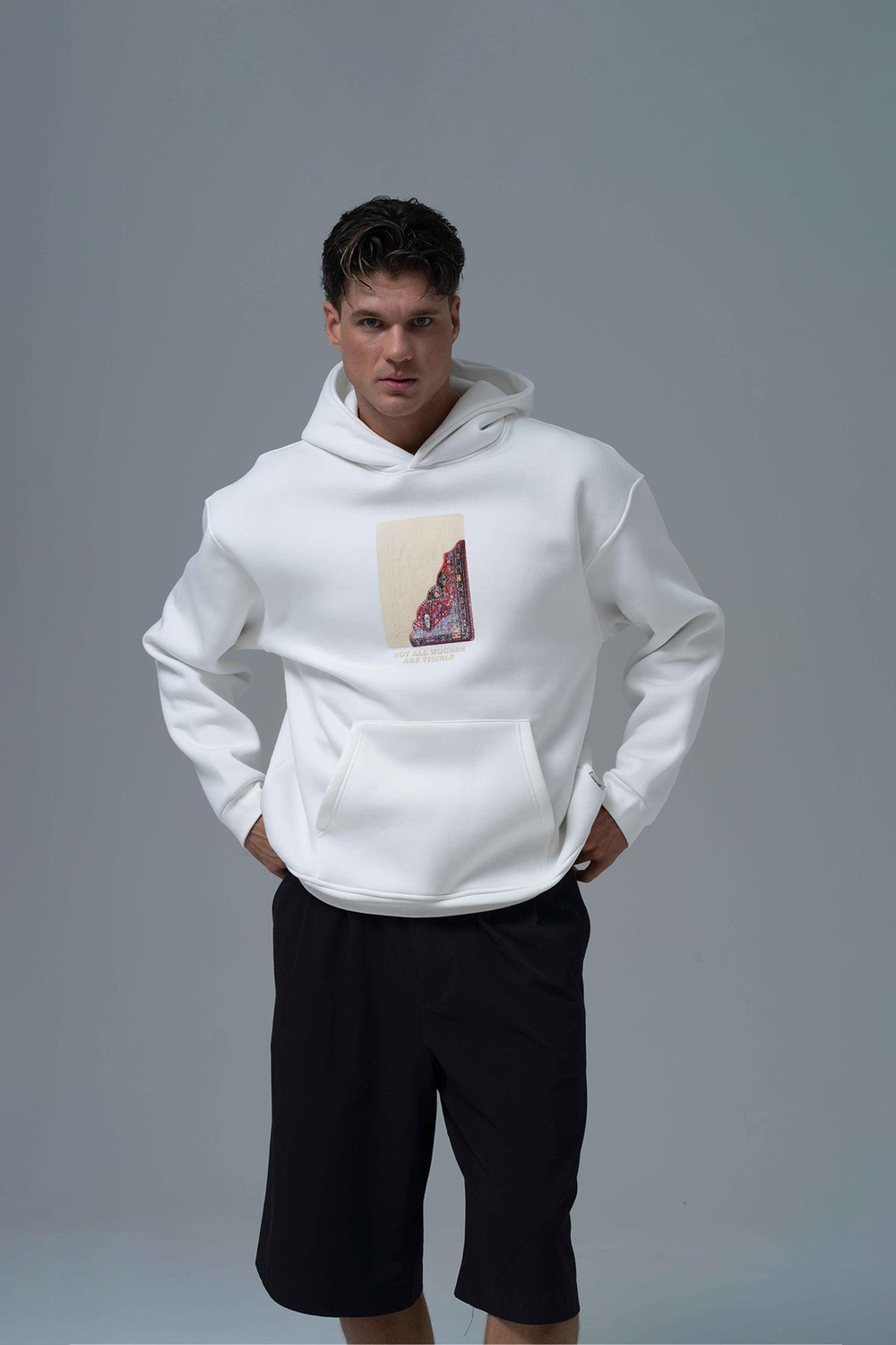 Not All Wounds Are Visible Oversize Sweatshirt Erkek Ekru
