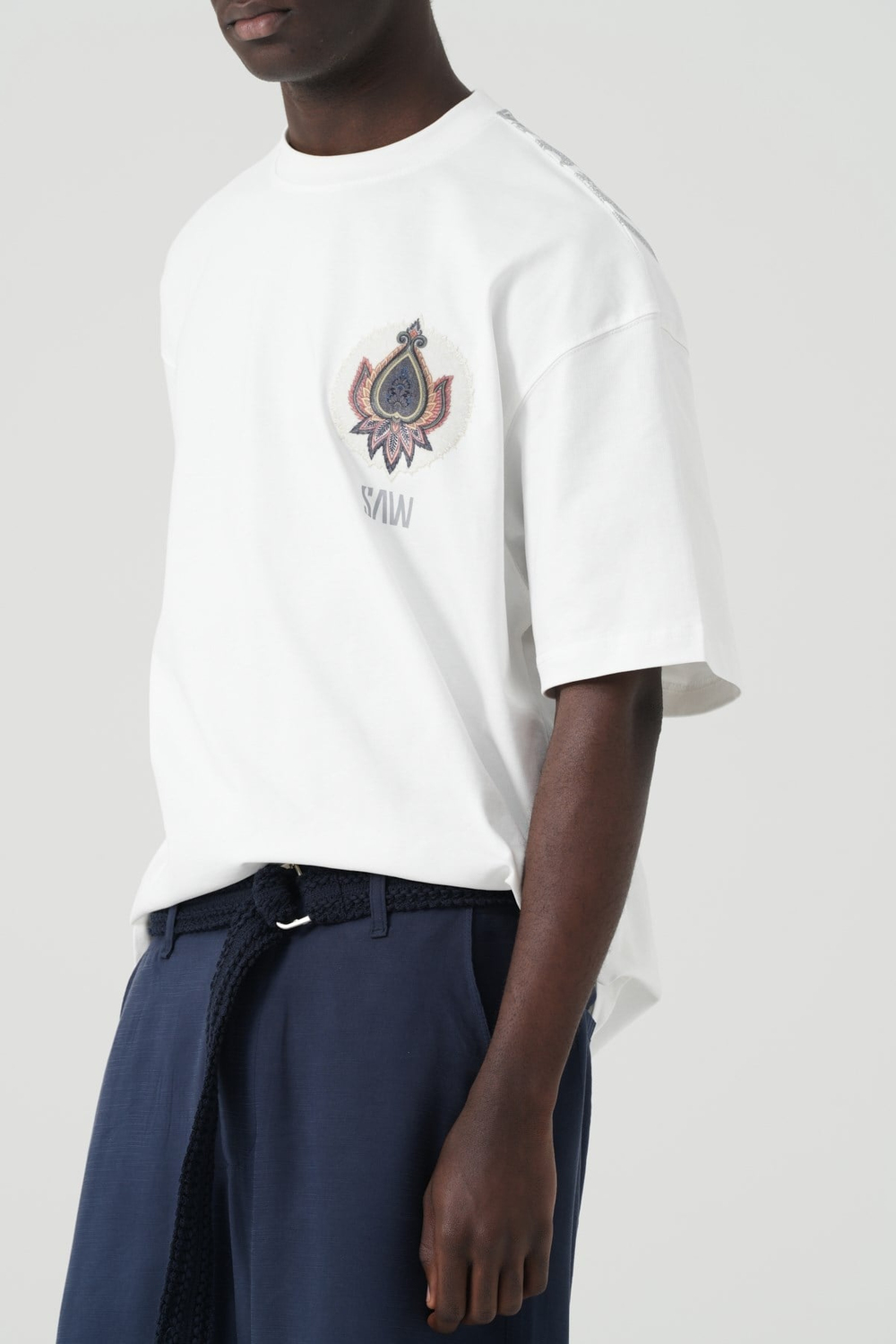 Paisley Wings Oversize Erkek Tişört Ekru