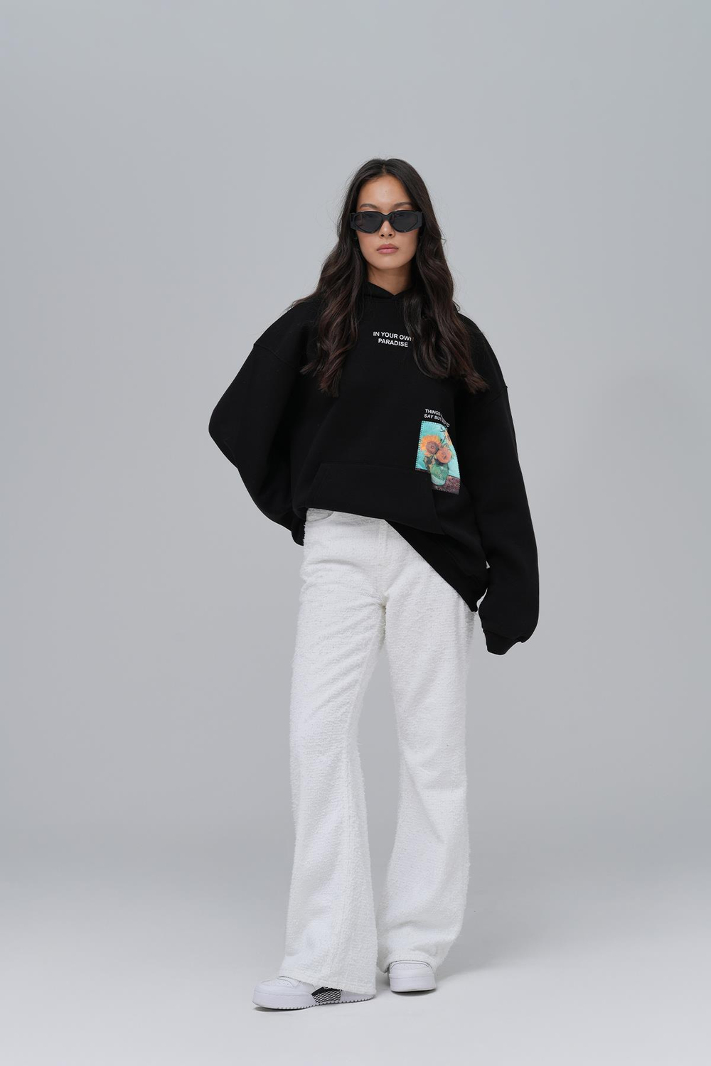 Paradise Within Oversize Sweatshirt Kadın Siyah