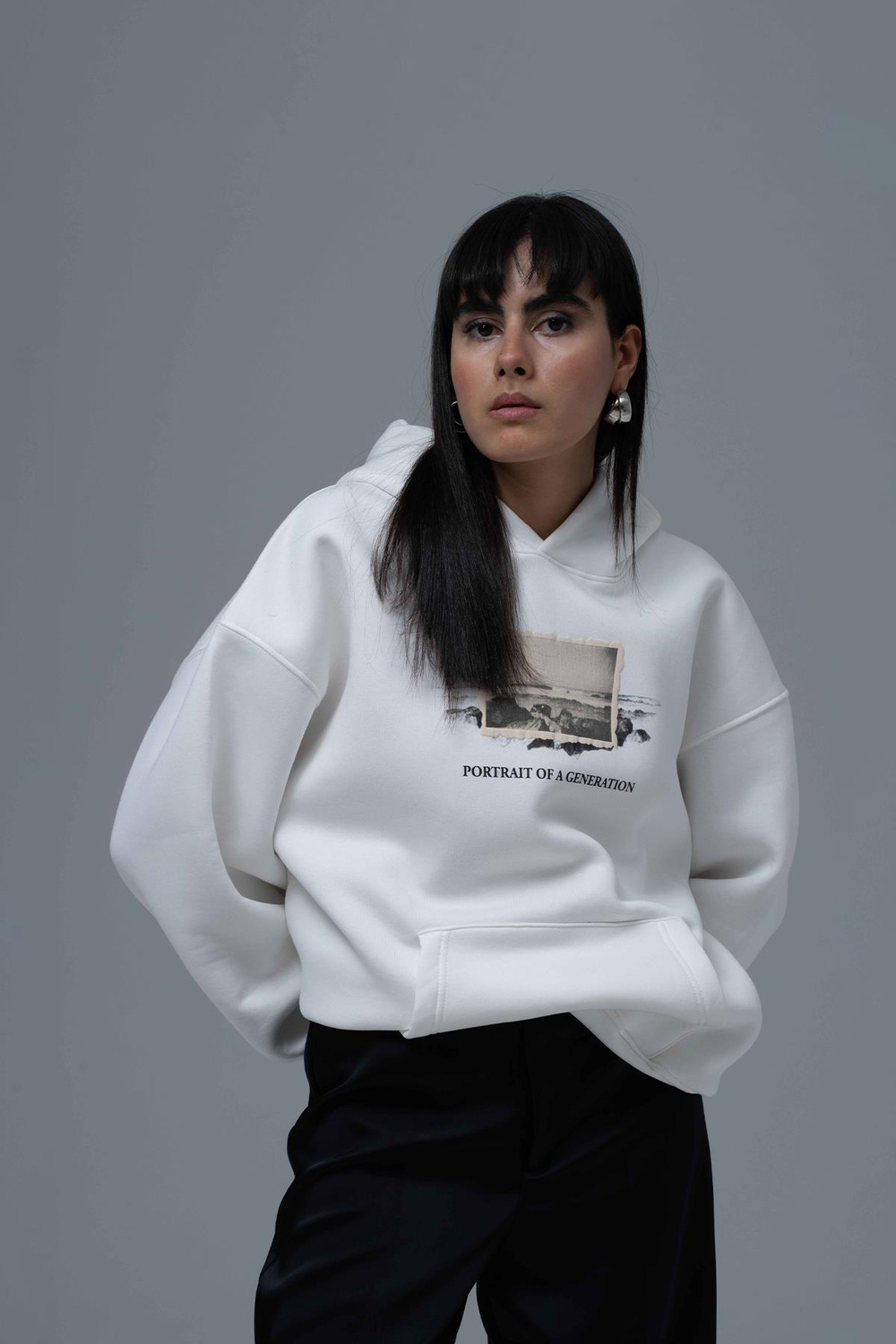 Portrait Of A Generation Oversized Sweatshirt Off White