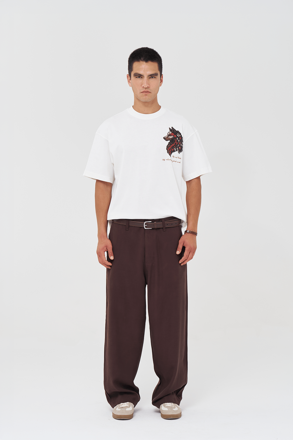 Quiet Resolve Oversize Fit Erkek Tişört Ekru