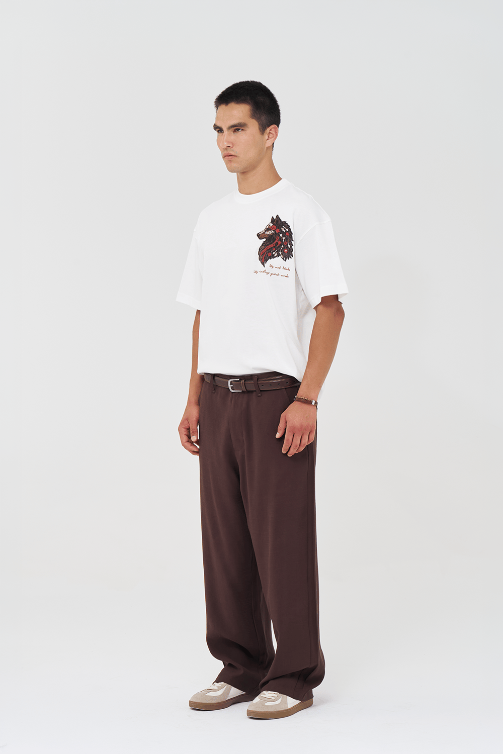 Quiet Resolve Oversize Fit Erkek Tişört Ekru