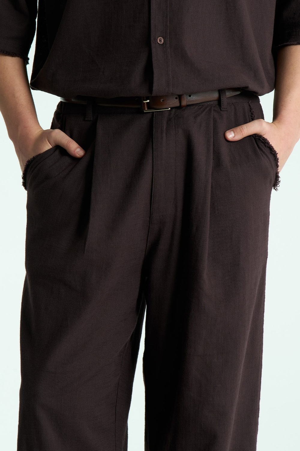 Rawen Oversize Erkek Pantolon Kahverengi