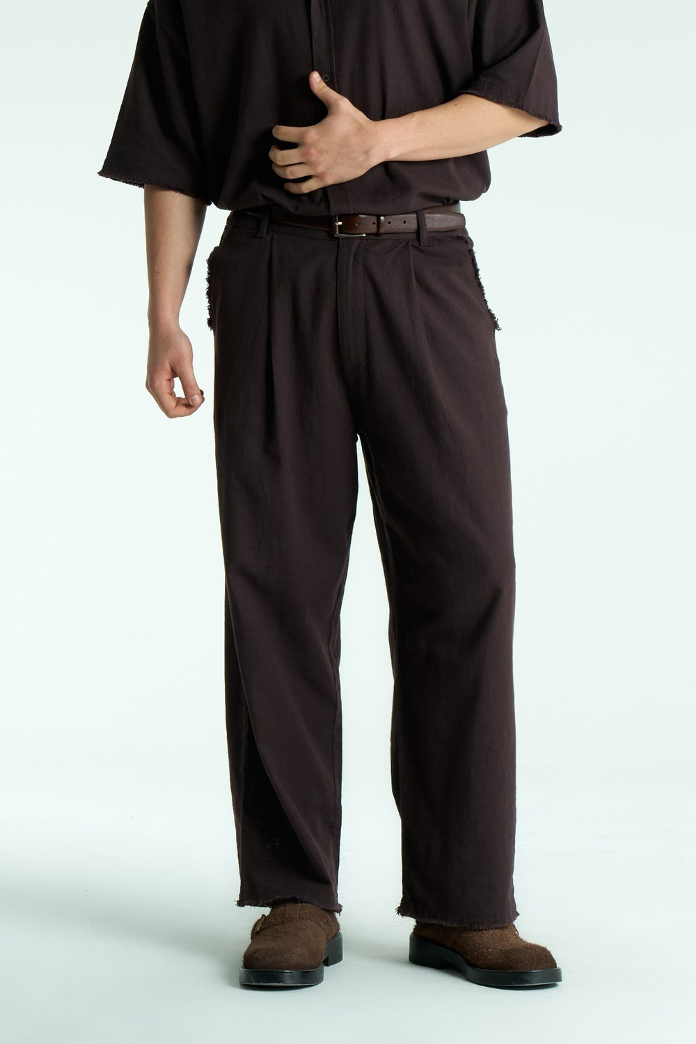 Rawen Oversize Erkek Pantolon Kahverengi