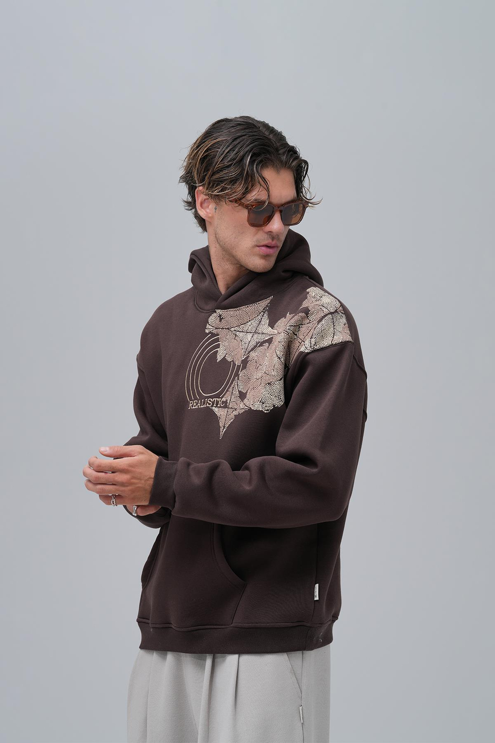 Realistic Oversized Sweatshirt Brown