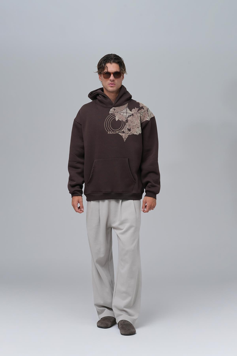 Realistic Oversized Sweatshirt Brown