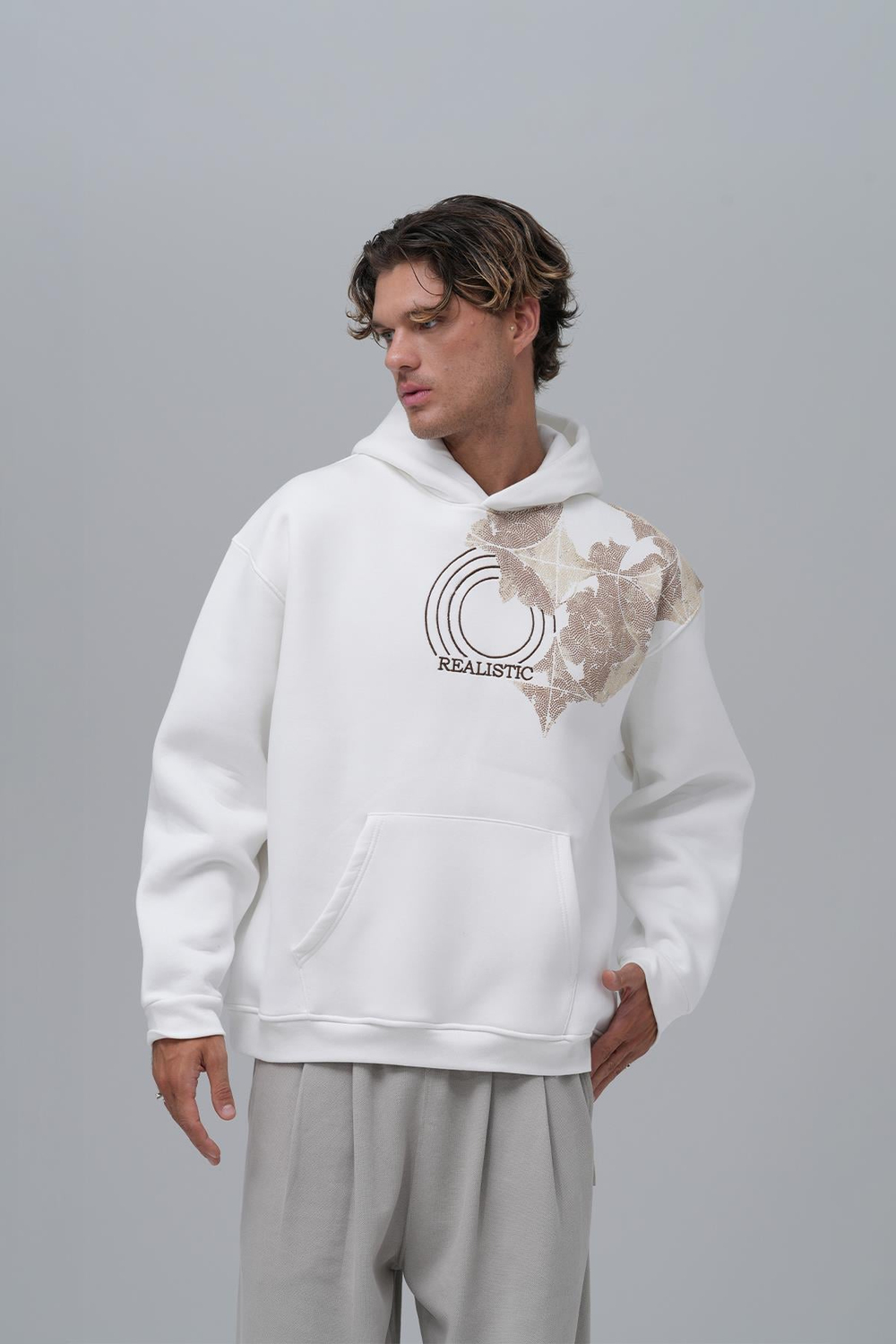 Realistic Oversized Sweatshirt Off White