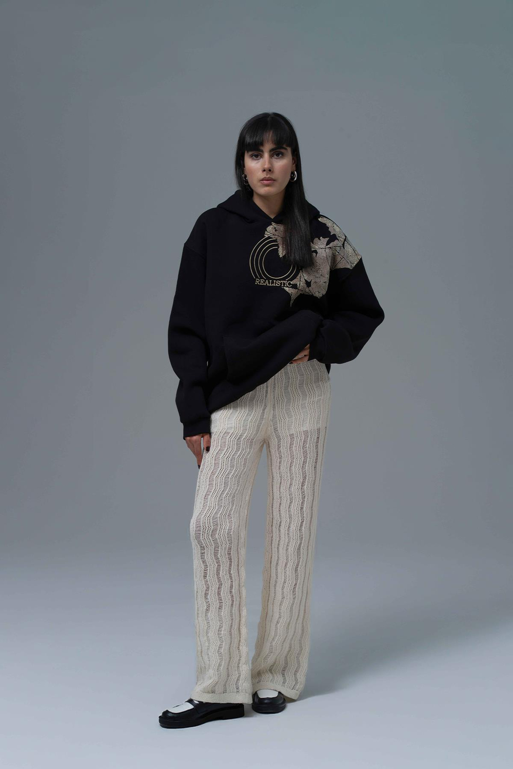 Realistic Oversize Sweatshirt Kadın Siyah