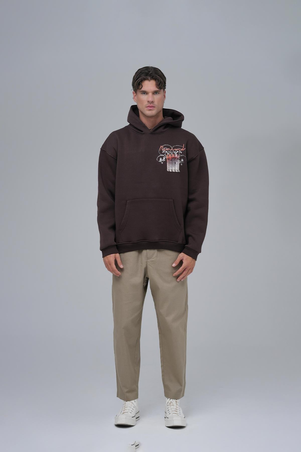 Renewed Flow Oversize Sweatshirt Erkek Kahverengi