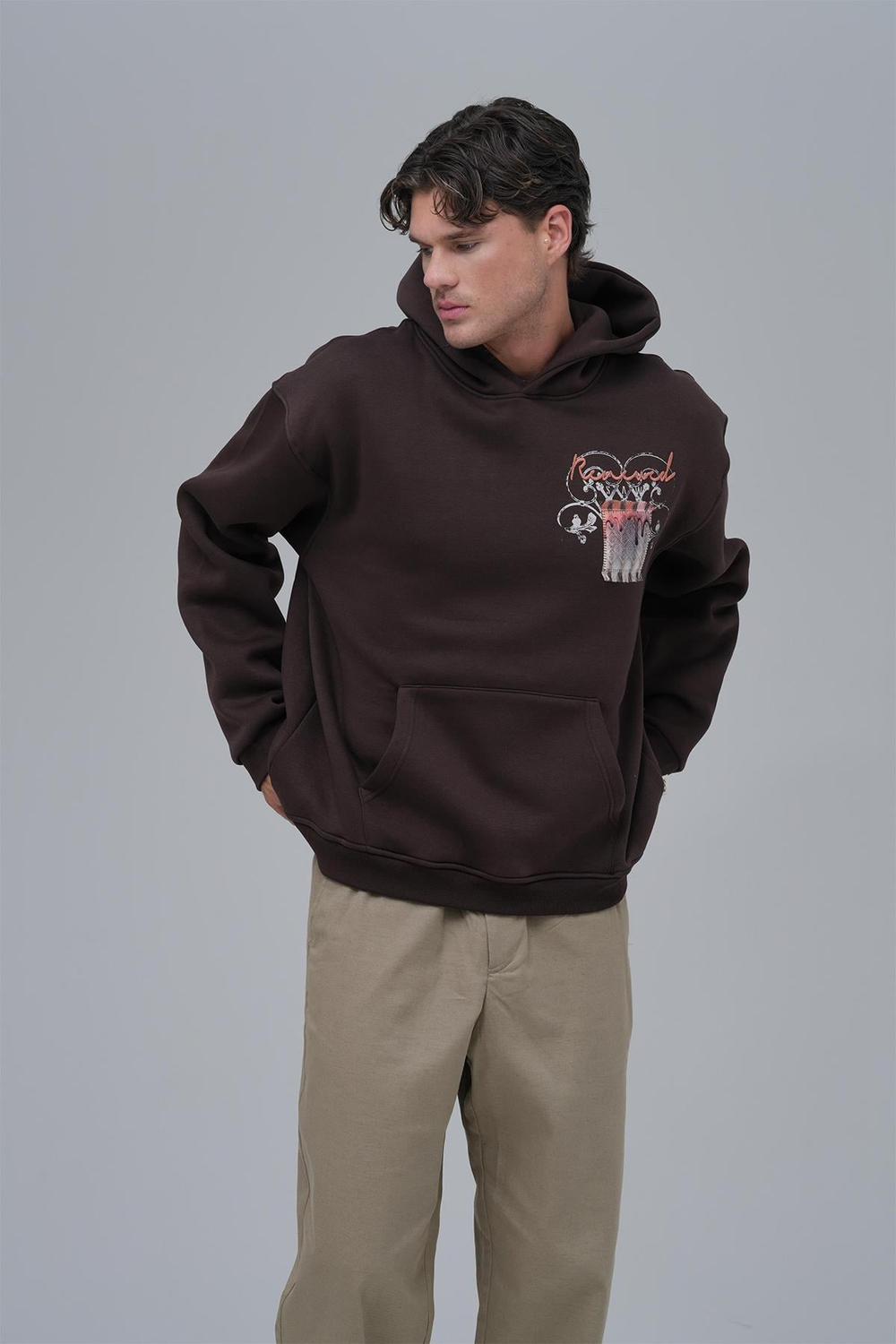 Renewed Flow Oversize Sweatshirt Erkek Kahverengi