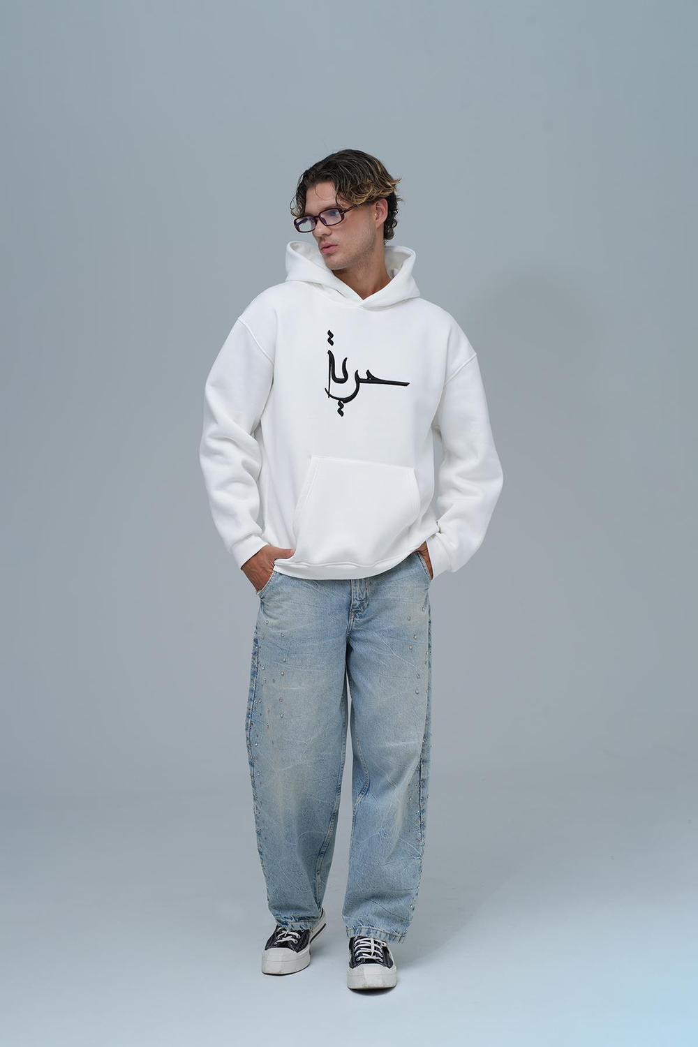 Roots & Freedom Oversize Sweatshirt Erkek Ekru