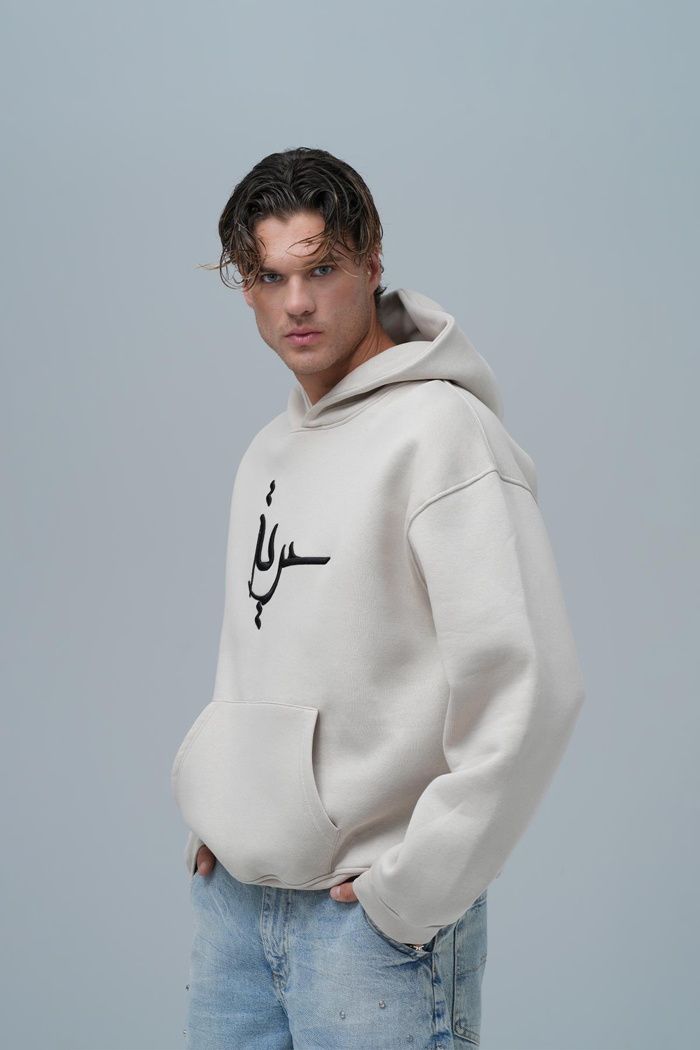 Roots & Freedom Oversize Sweatshirt Erkek Stone