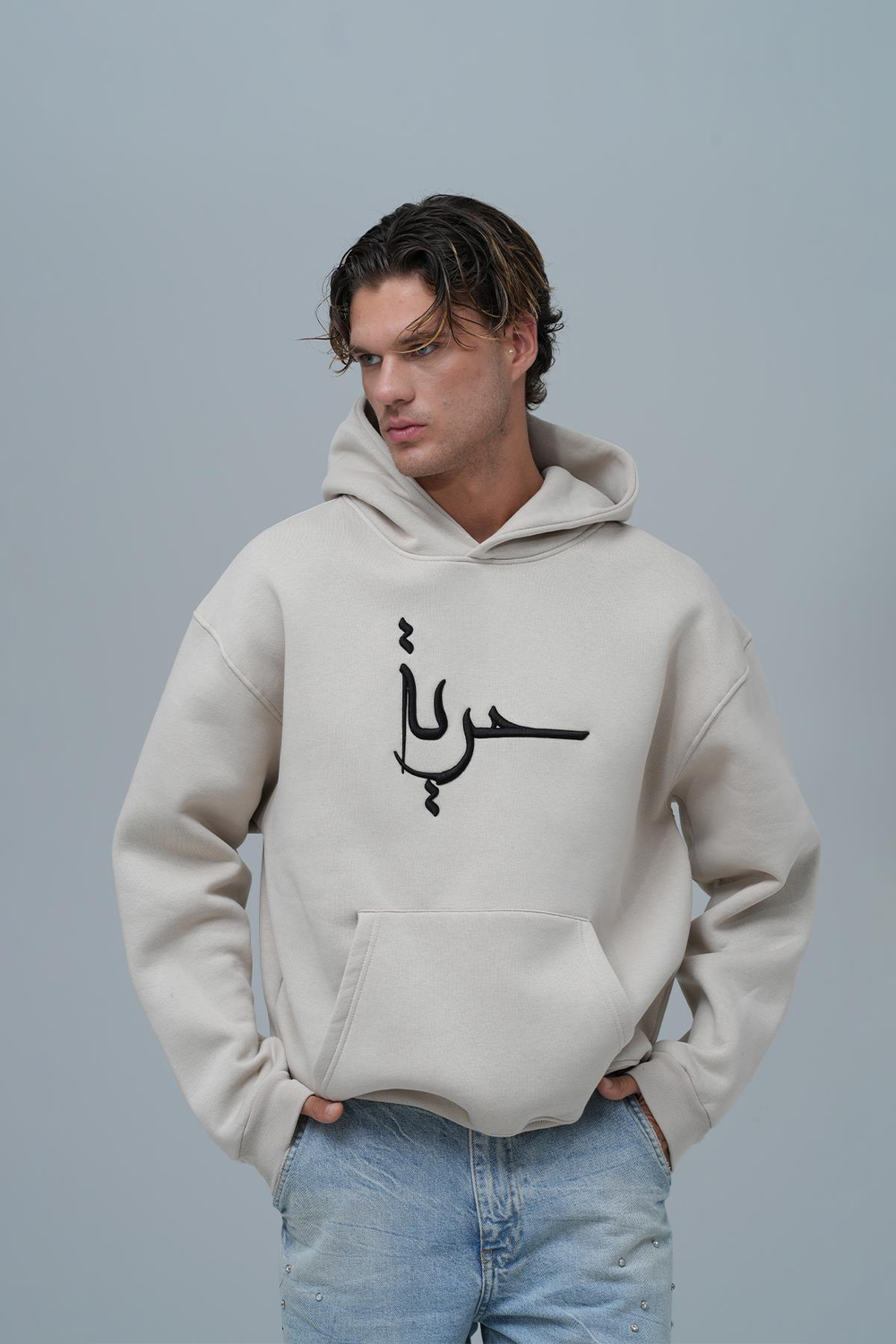 Roots & Freedom Oversize Sweatshirt Erkek Stone