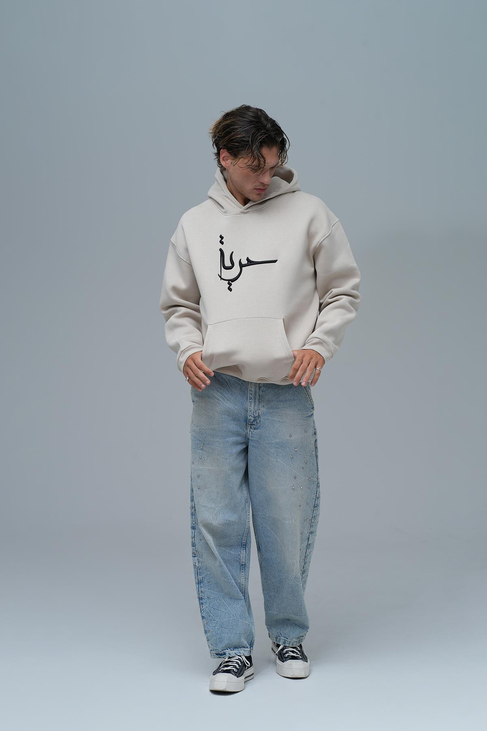 Roots & Freedom Oversize Sweatshirt Erkek Stone