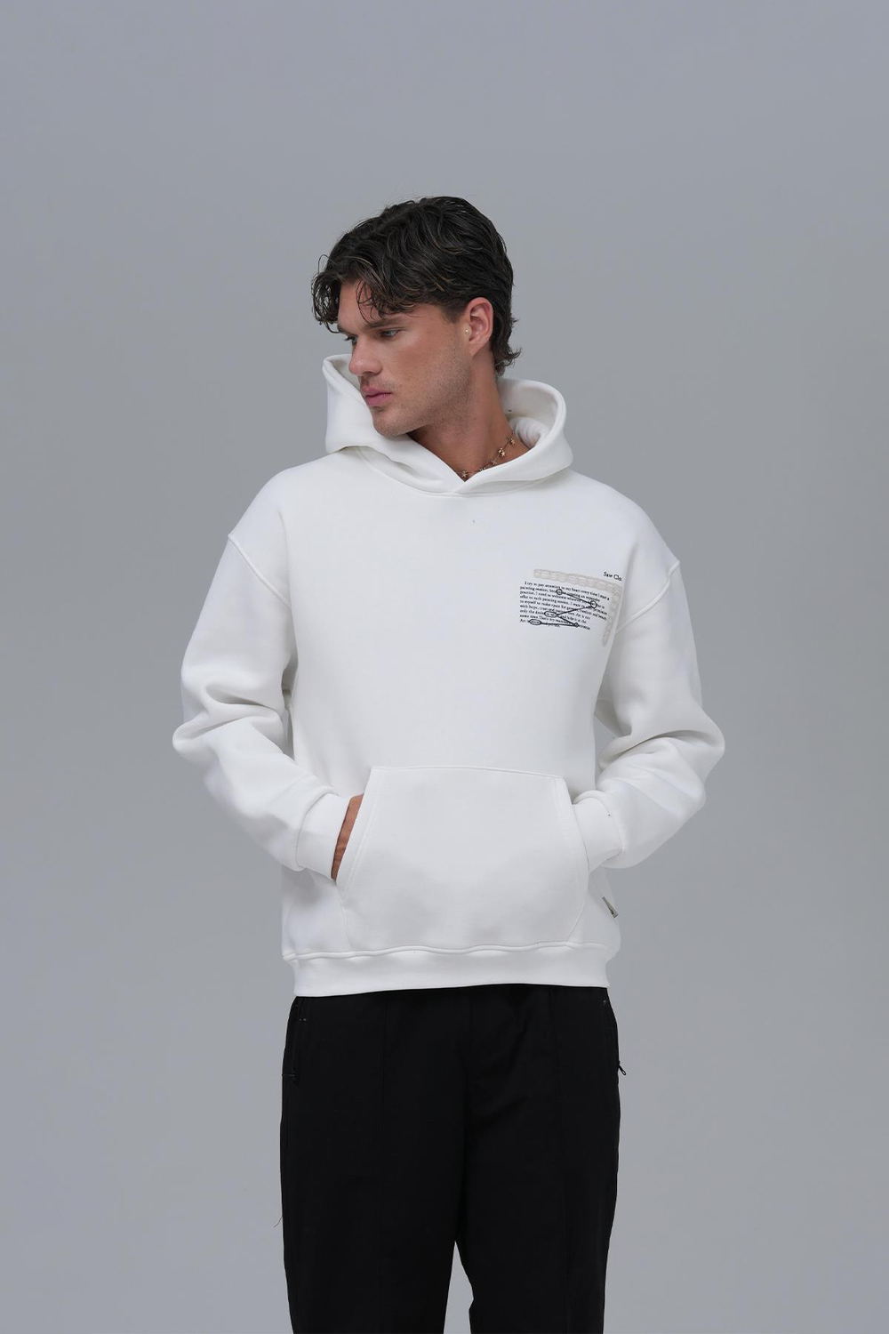 Sacred Geometry Oversize Sweatshirt Erkek Ekru