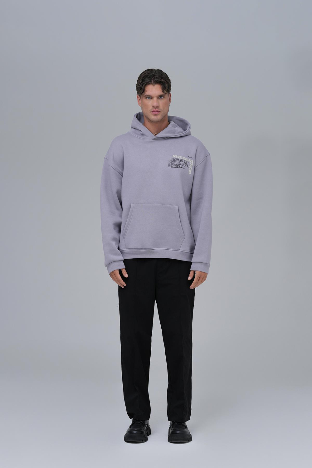 Sacred Geometry Oversize Sweatshirt Erkek Gri